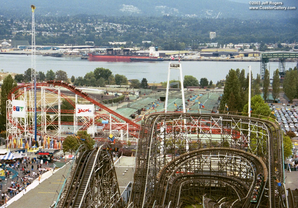 Corkscrew roller coaster in PNE Playland