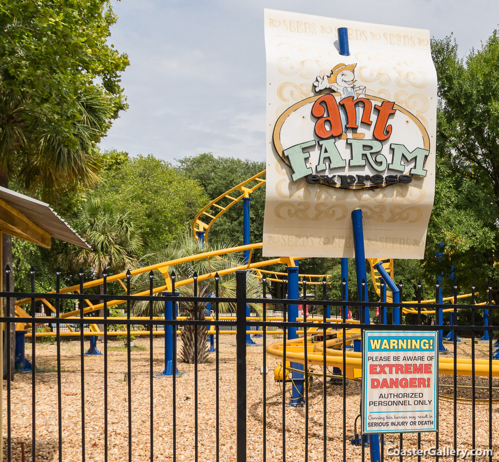 Panorama picture of the Ant Farm Express coaster at Wild Adventures in Georgia