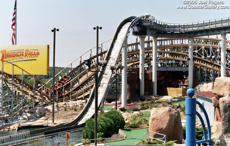 Roller coaster and log flume