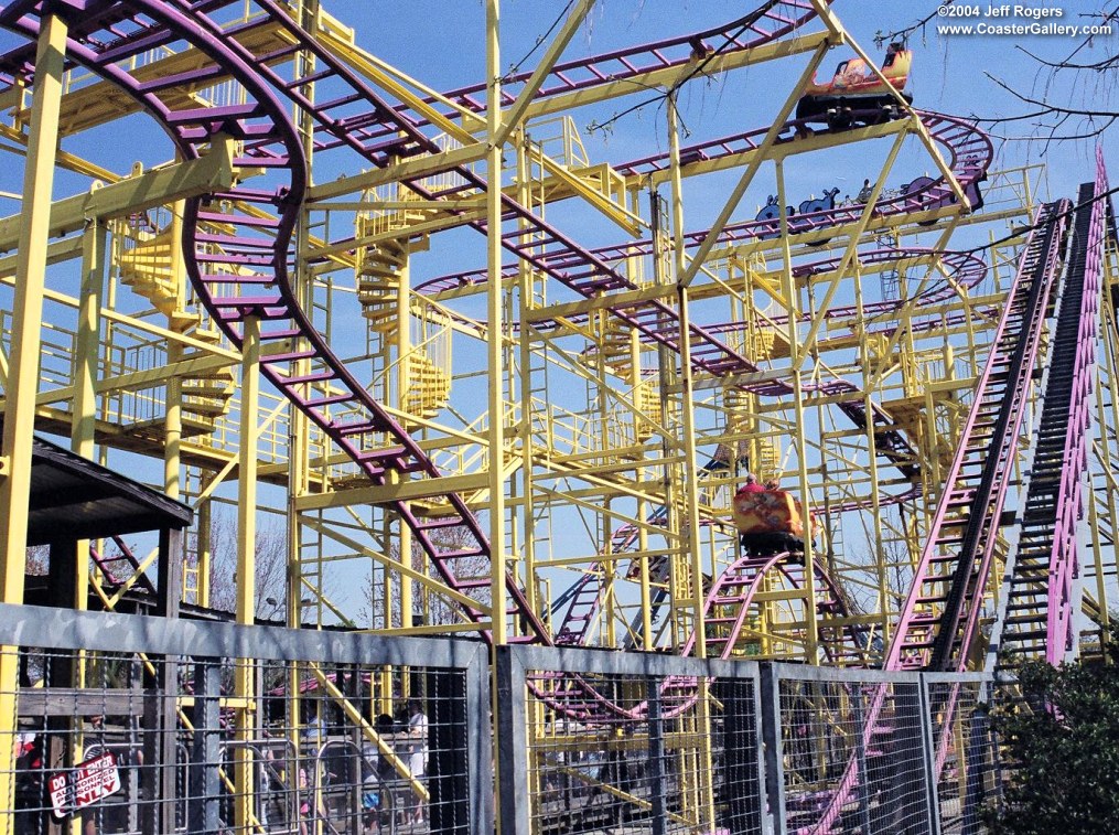 Track layout of the Wild Mouse roller coaster in Valdosta, Georgia