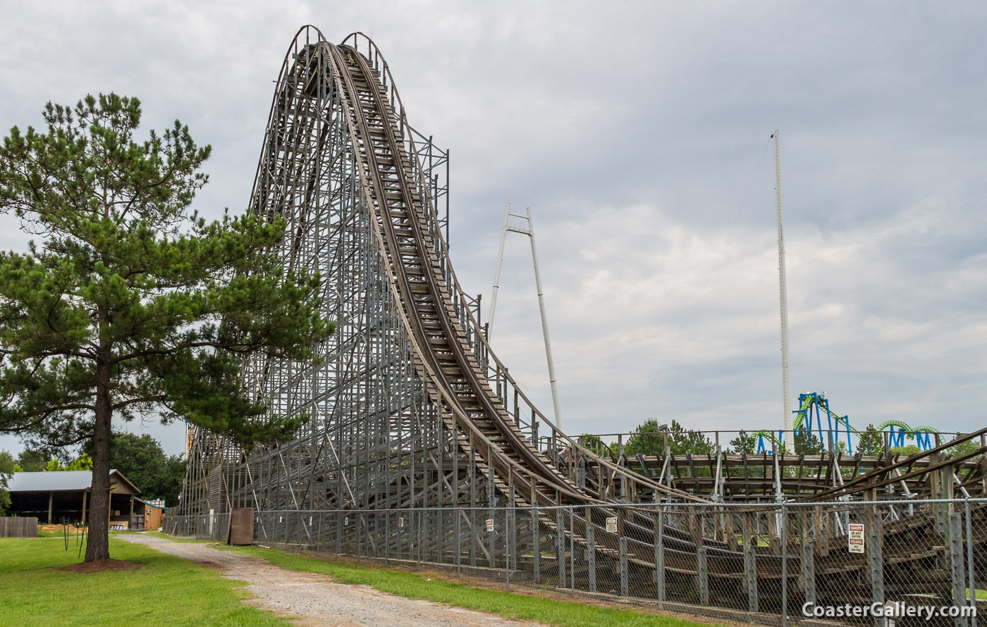 First drop on the Cheetah roller coaster