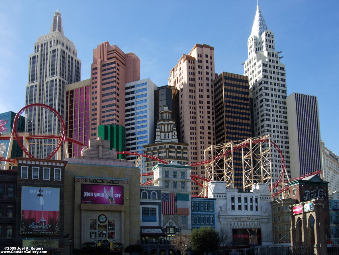 A view of a casino as seen from the Vegas Strip