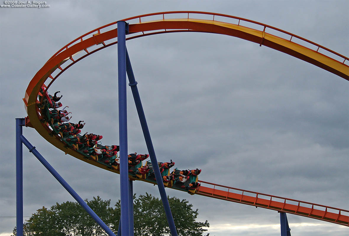 Staggered seating on a B&M coaster