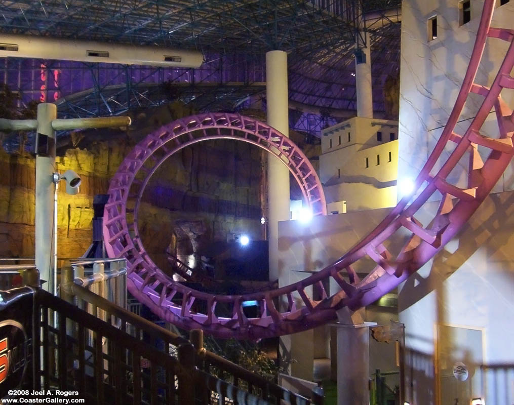  close-up of a looping coaster