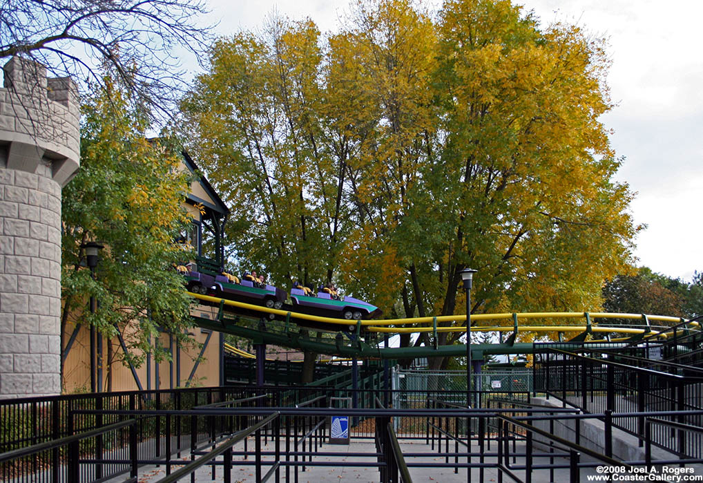 Dragon Fire's train leaving the station in the fall