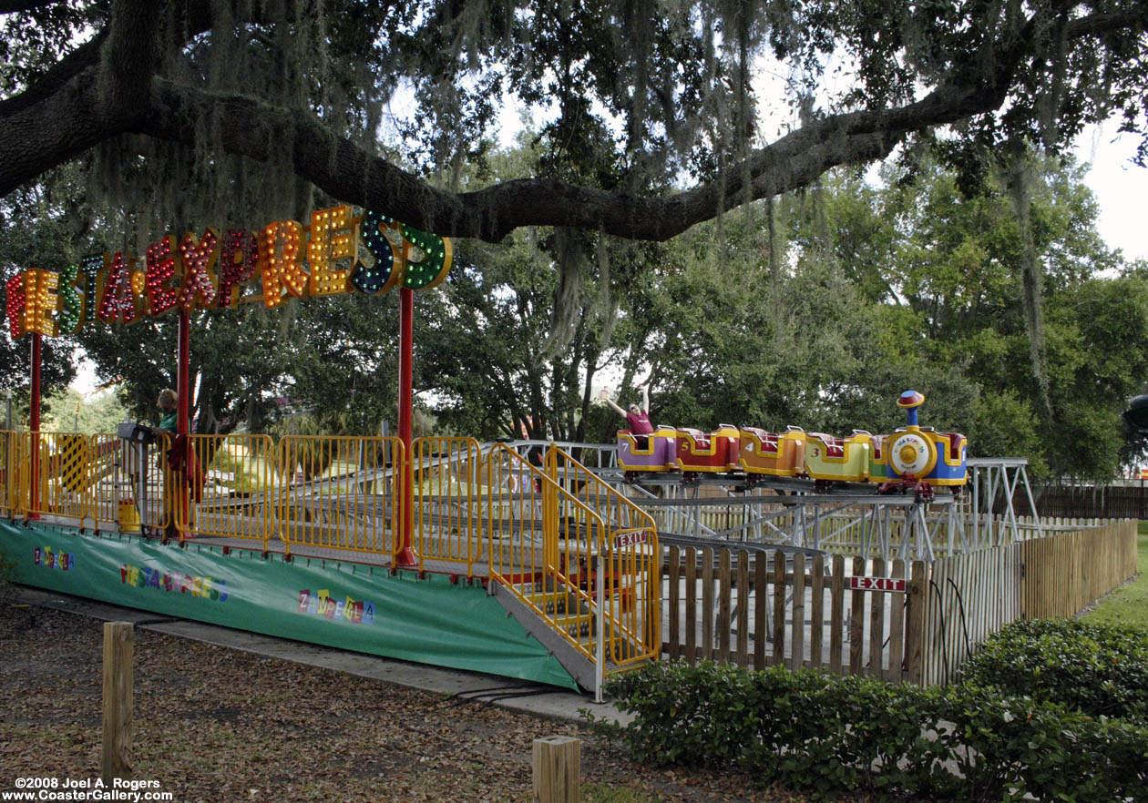 Joel A. Rogers riding the Fiesta Express roller coaster.