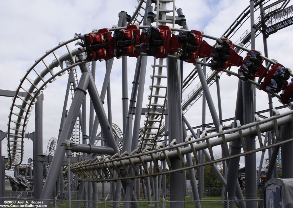 Near misses with the track on the Flight Deck suspended roller coaster