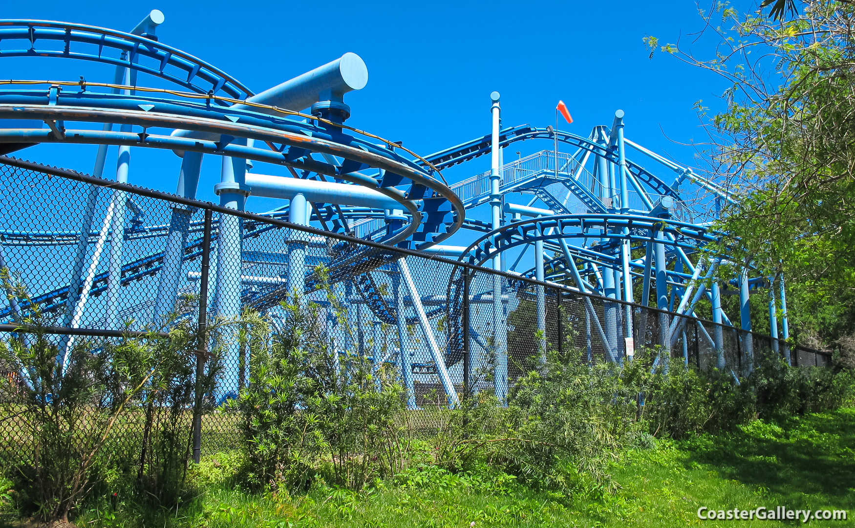 Pictures of the new paint job on the Flying School family roller coaster at LEGOland Florida near Orlando.