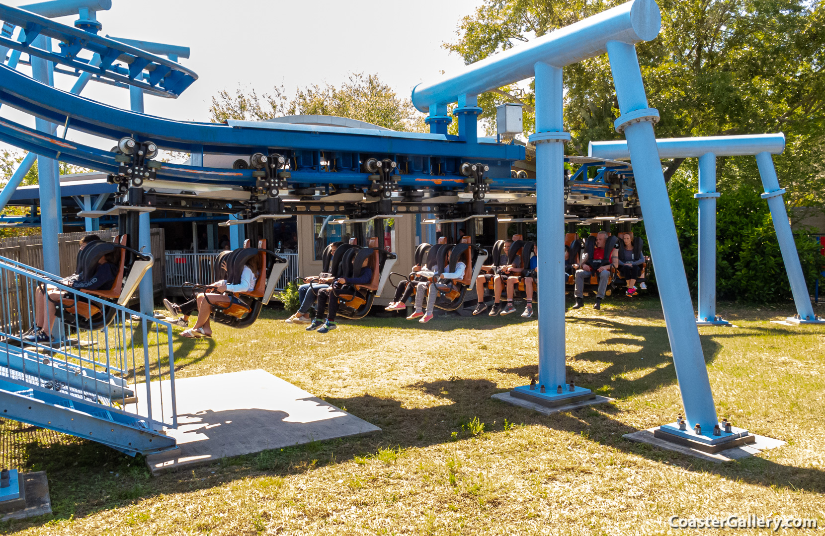 Pictures and details of the Flying School Suspended Family Coaster at LEGOland Florida