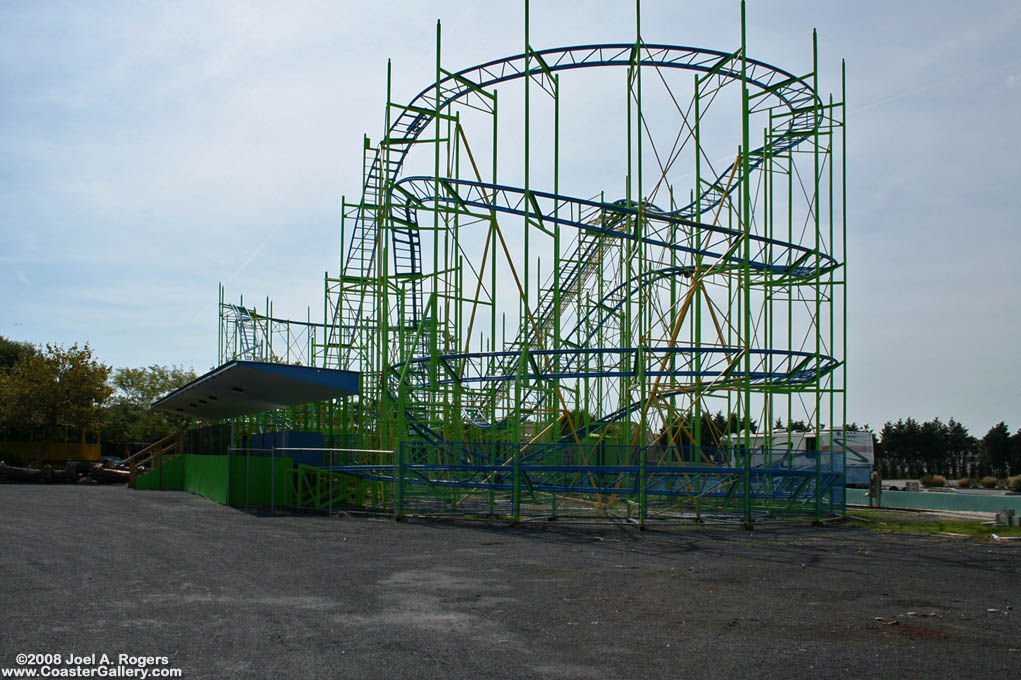 Anton Schwarzkopf roller coaster in a field