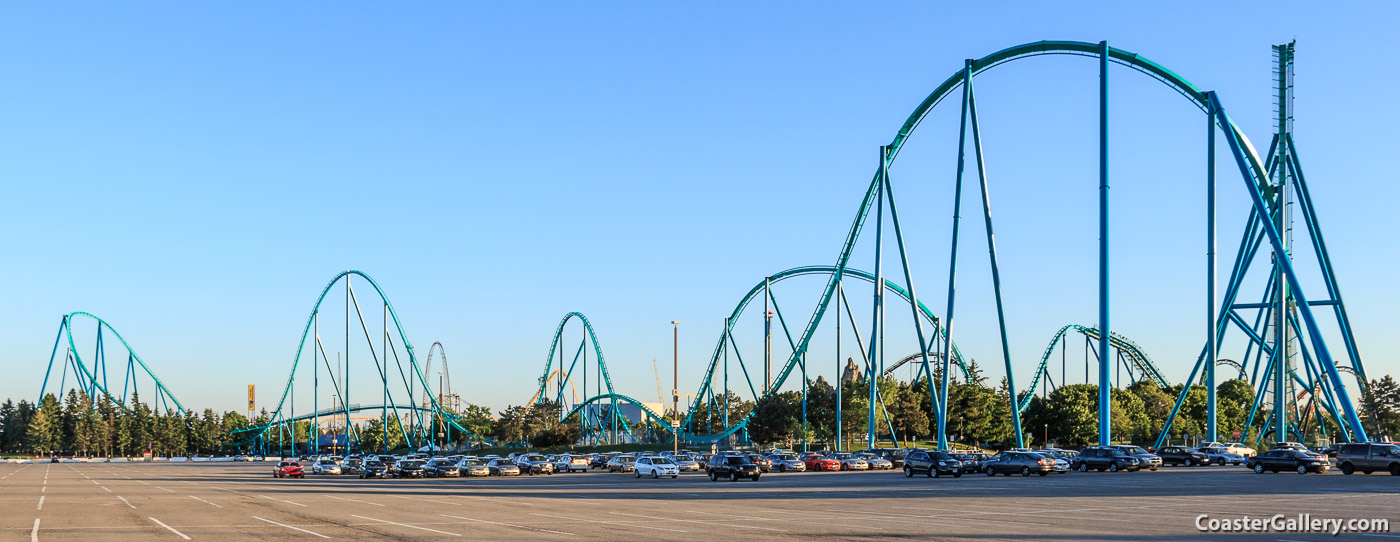 Panorama of the Leviathan roller coaster at Canada's Wonderland
