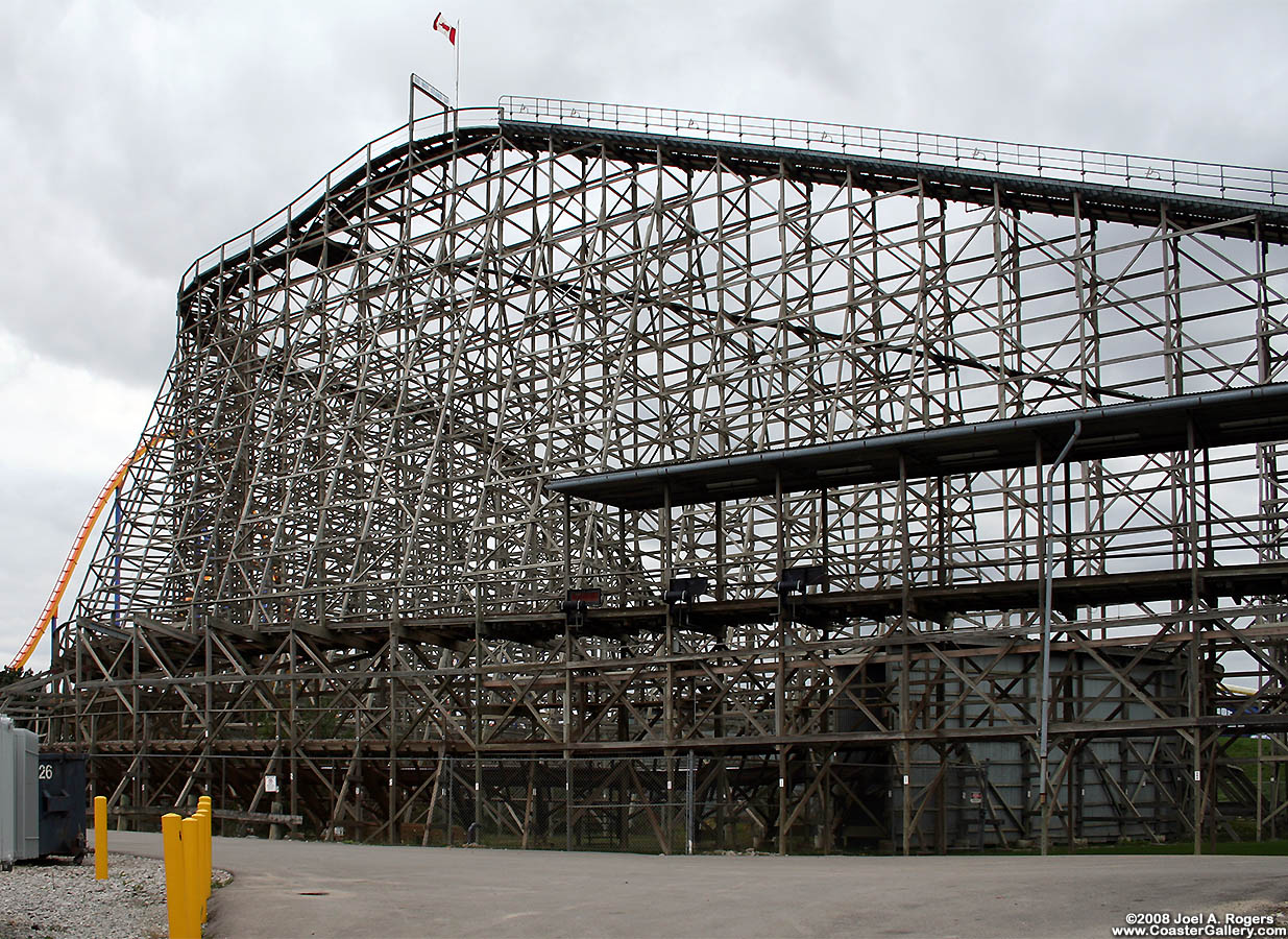 This coaster was modeled after the <i>Shooting Star</i> (1947-1971) at Coney Island in Cincinnati, Ohio