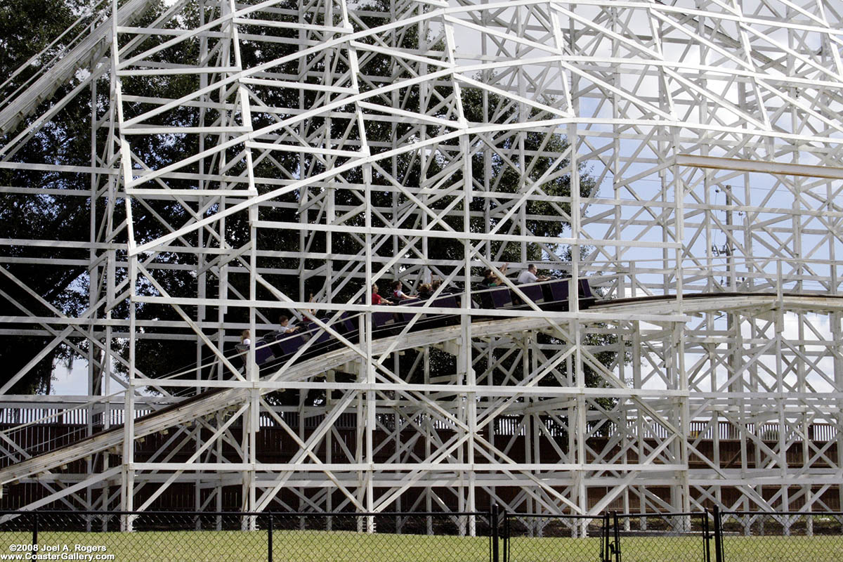 The historic Skyliner roller coaster after it moved to Cypress Gardens