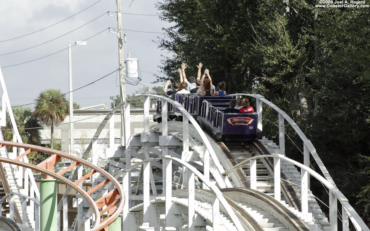 Airtime flying over the hills on a coaster