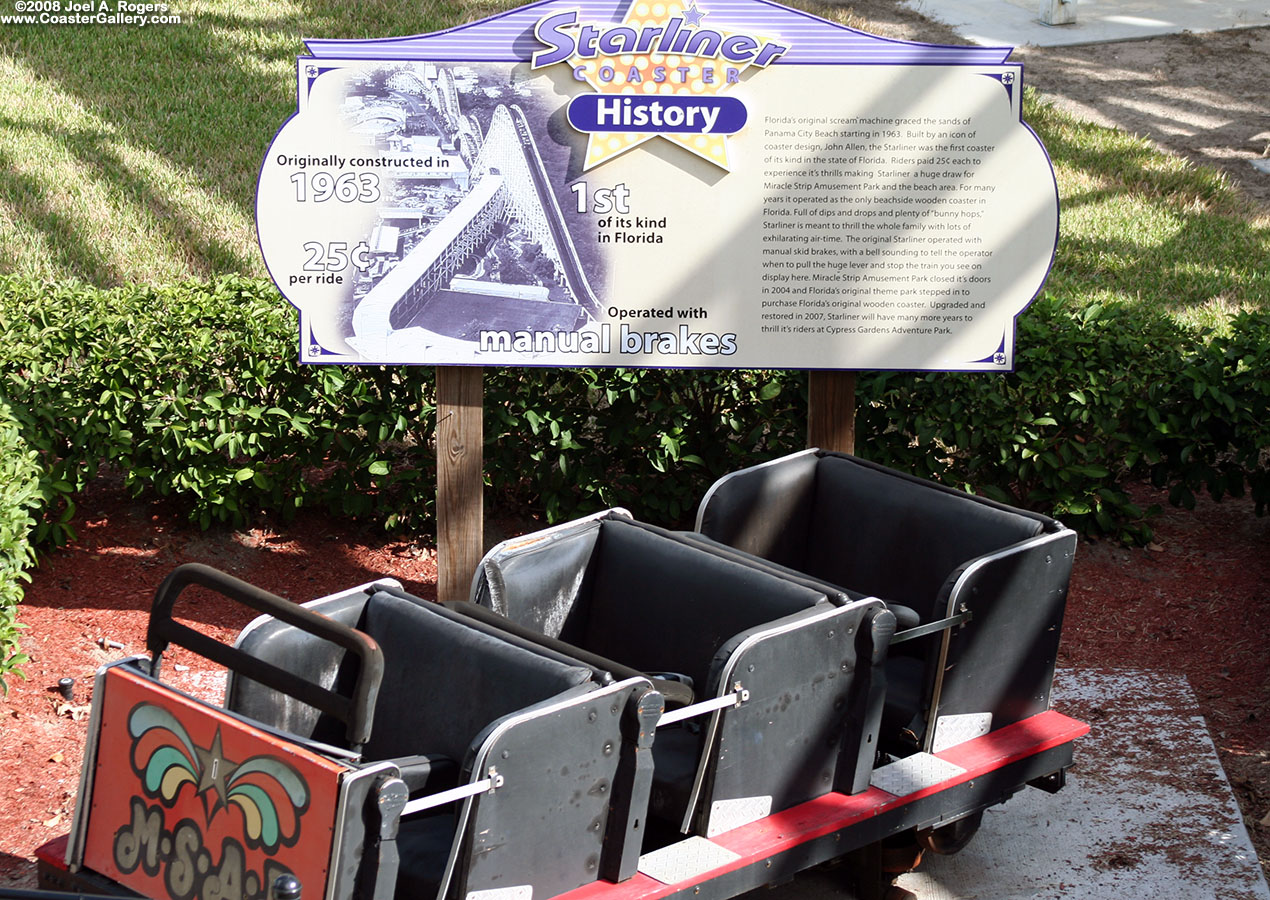 A sign honoring roller coaster history