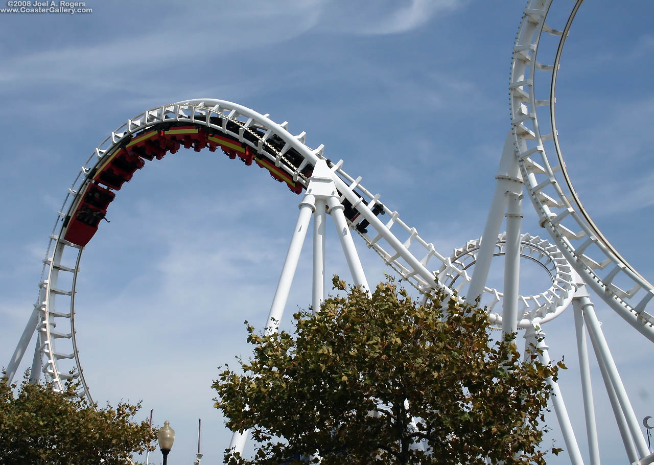 Roller coaster and blue skies at Trimper's Rides in Ocean City