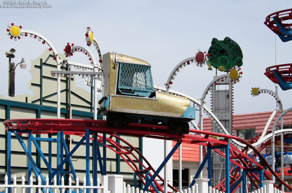 Toboggan coaster's tiny car.