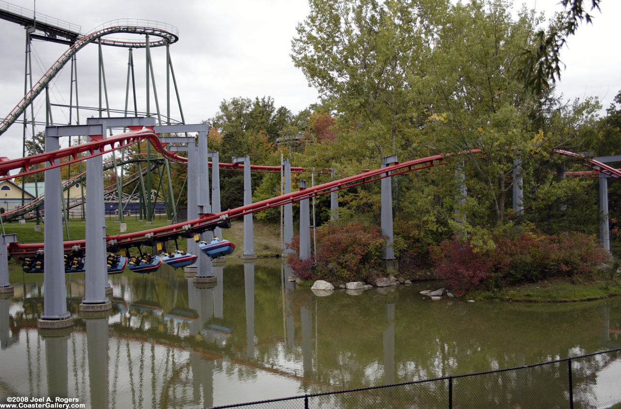 Vortex suspended roller coaster built by Arrow