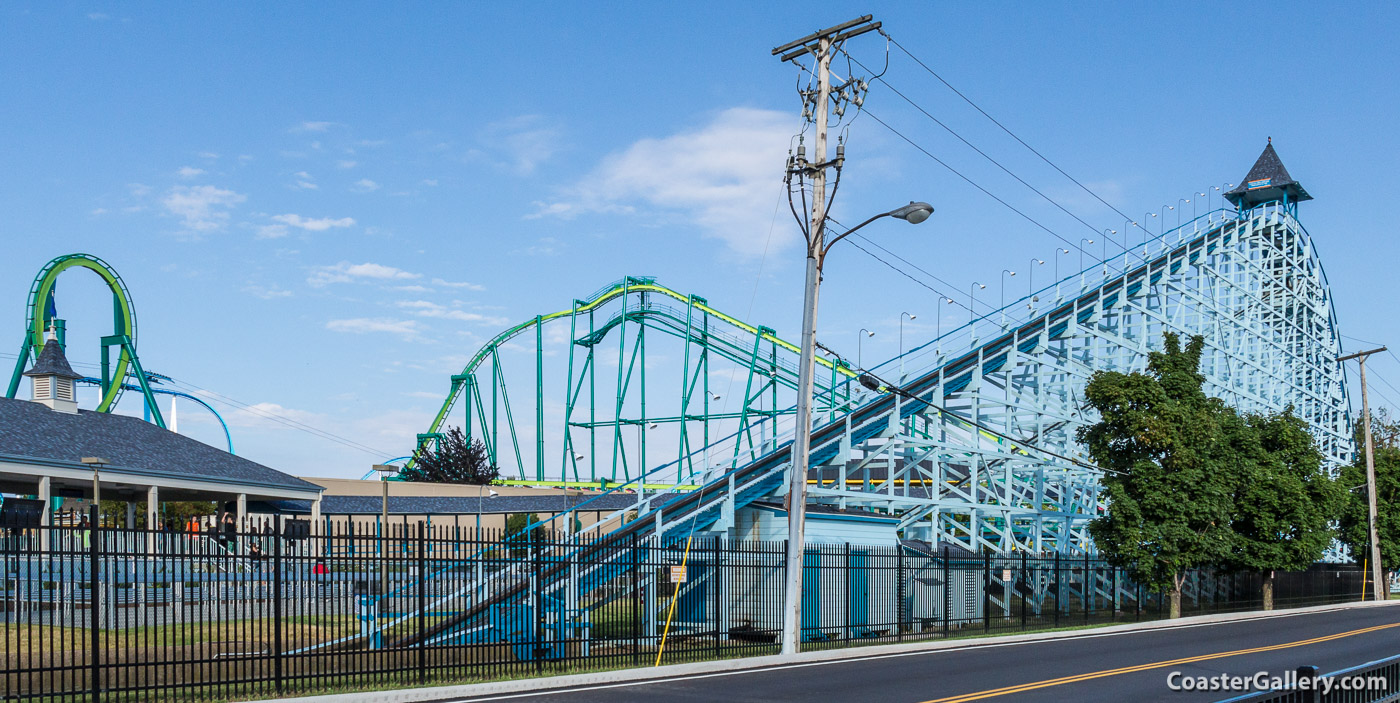 Pictures of Cedar Point's Blue Streak as seen from behind the scenes