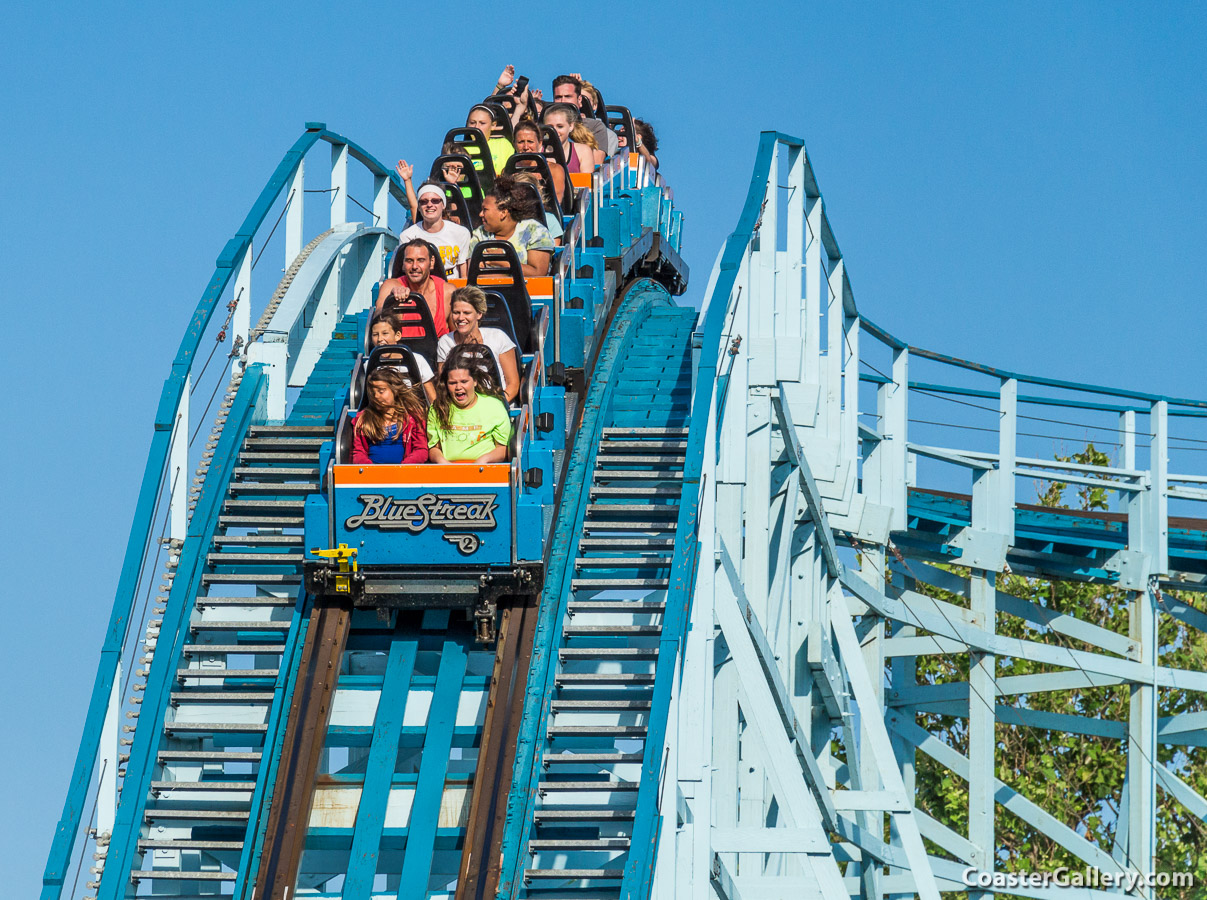 Roller coaster maintenance and paint job.