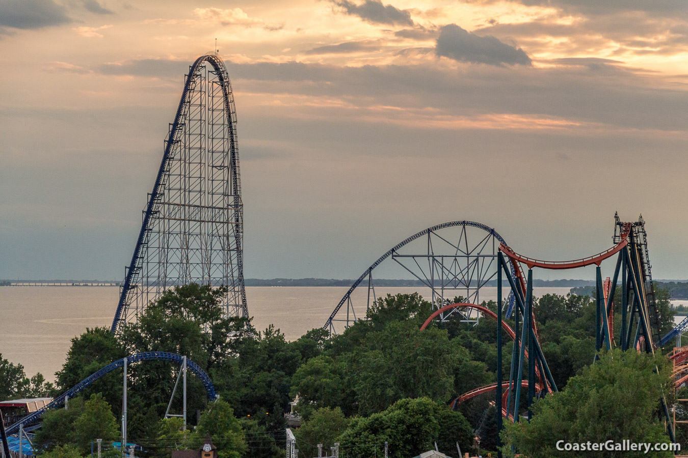 Millennium Force at sunset