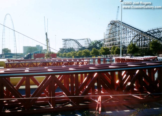 Top Thrill Dragster coaster under construction