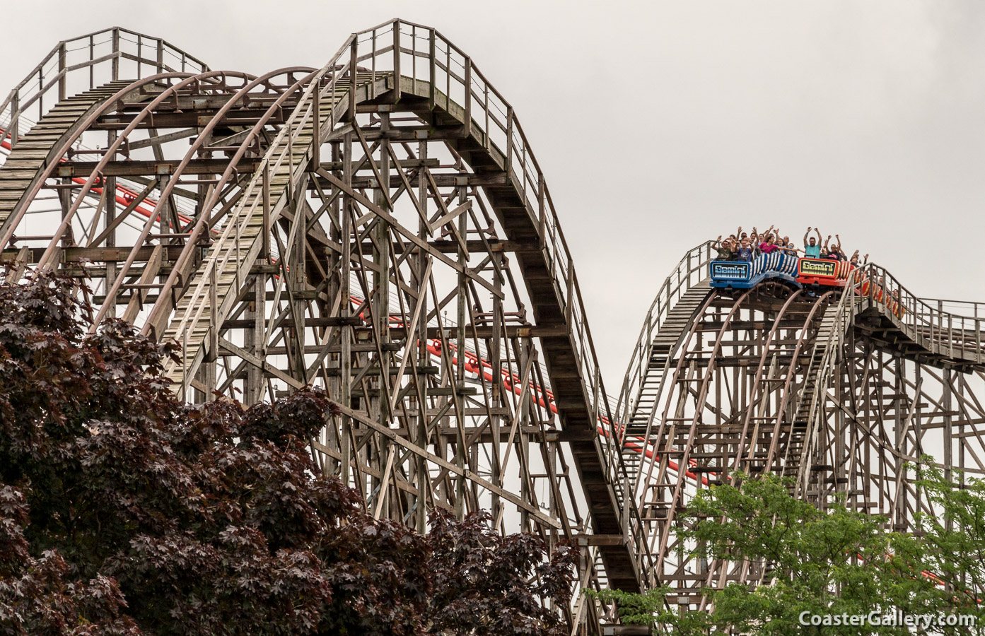 Images of the Gemini racing roller coaster