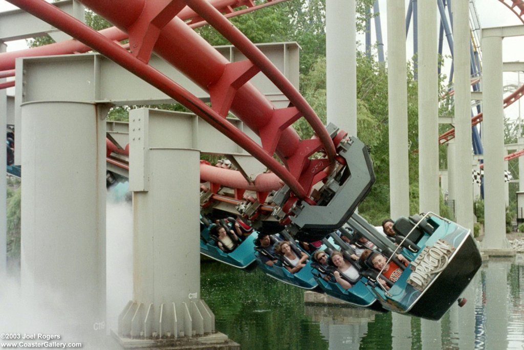 Iron Dragon over the Cedar Point lagoon