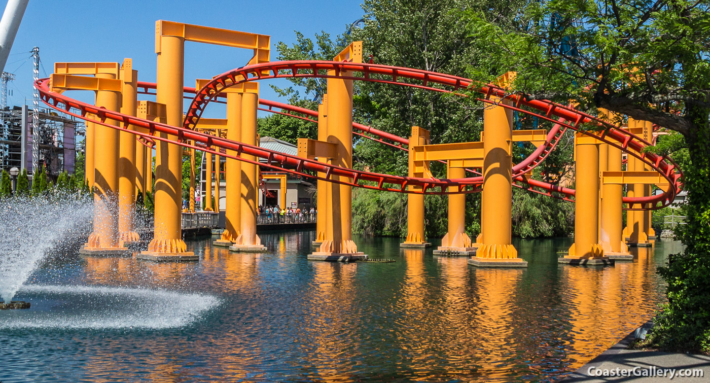 Pictures of the Iron Dragon suspended roller coaster at Cedar Point in Sandusky, Ohio