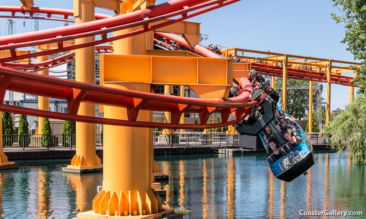 Pictures of the Iron Dragon suspended roller coaster at Cedar Point in Sandusky, Ohio