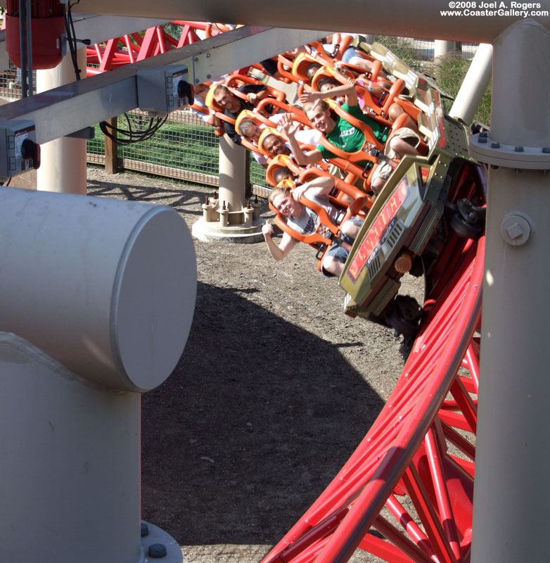 Close-up of the Maverick roller coaster at Cedar Point