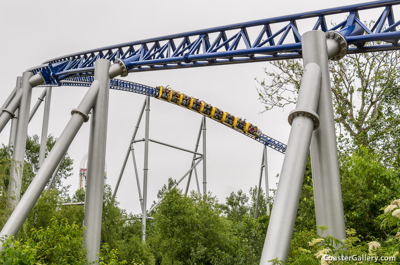 Overbanked turns on the Millennium Force Roller Coaster