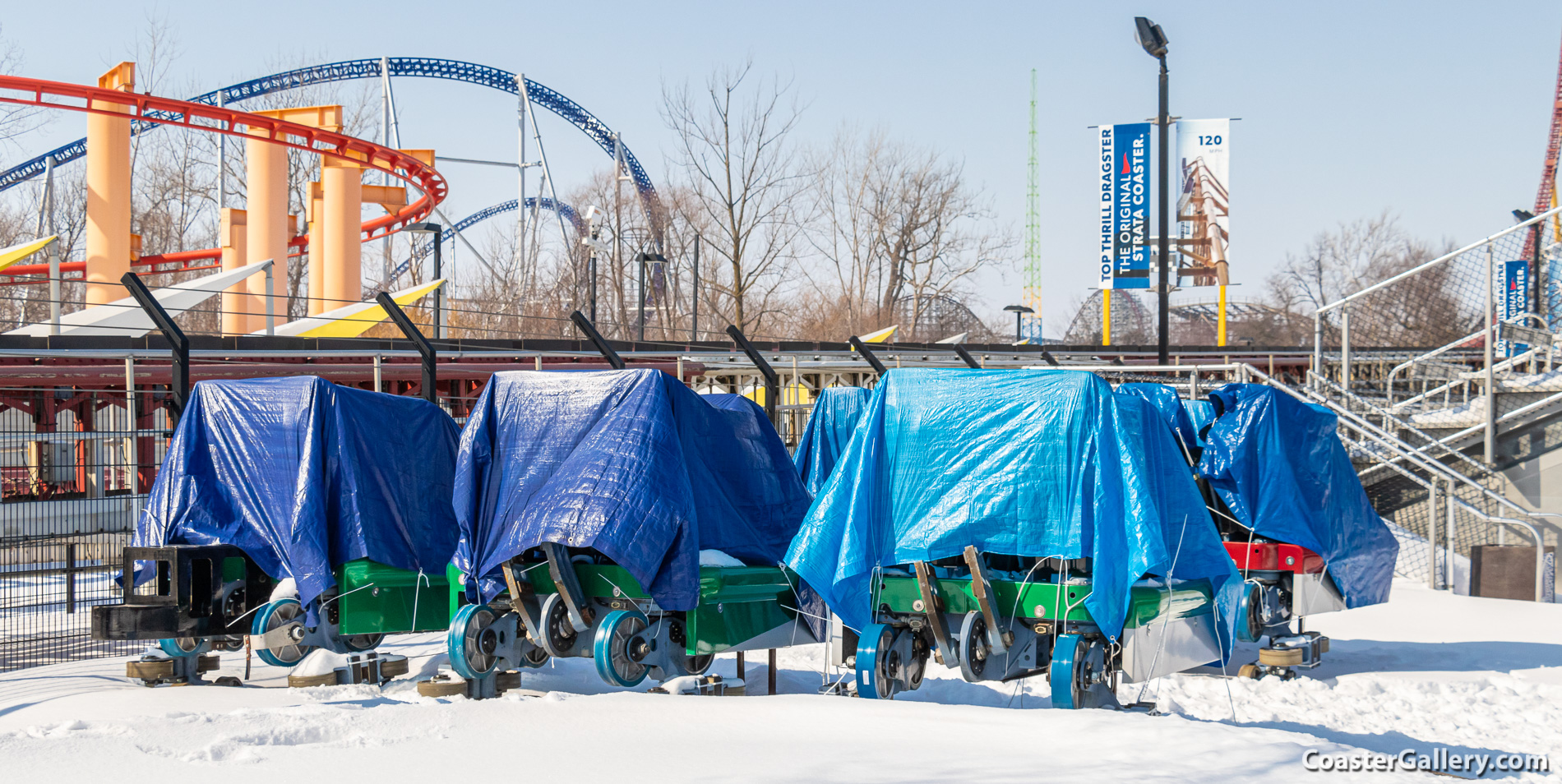 Hydraulic motors and accumulator on a behind-the-scenes tour of Top Thrill Dragster's launch mechanism