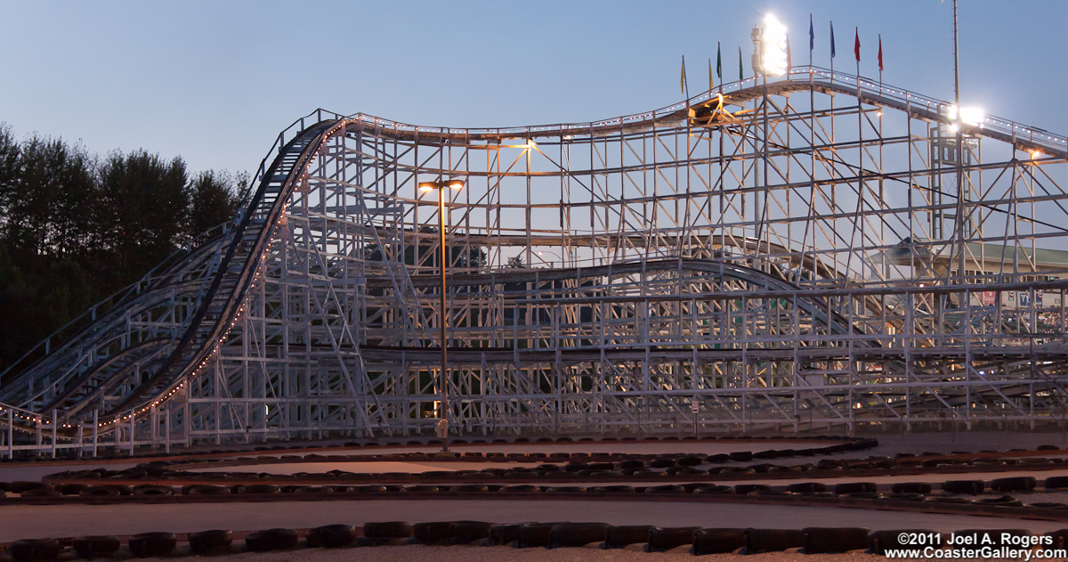 View of the relocated Skyliner roller coaster at Boyertown USA - Lakemont Park