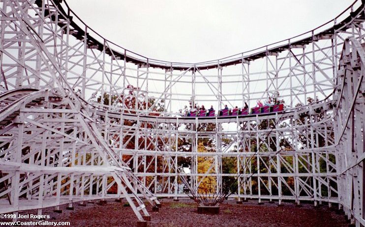 View inside the Skyliner roller coaster