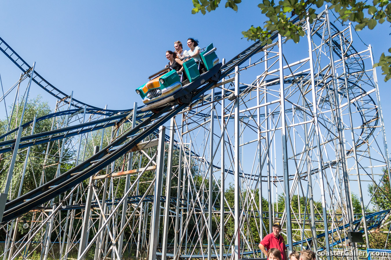 Nostalgische Achterbahn roller coaster at Skyline Park in Bad Wrishofen, Bavaria, Germany