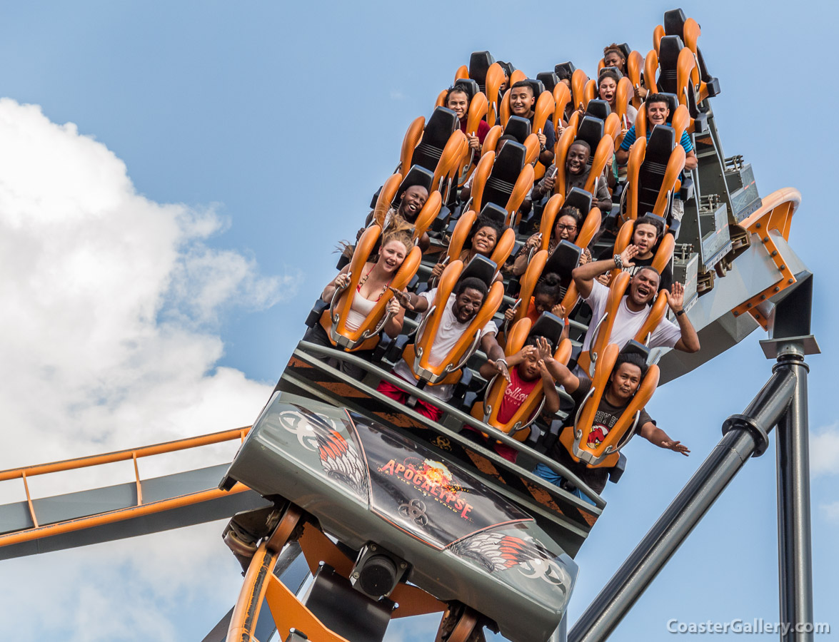 The relocated Iron Wolf roller coaster