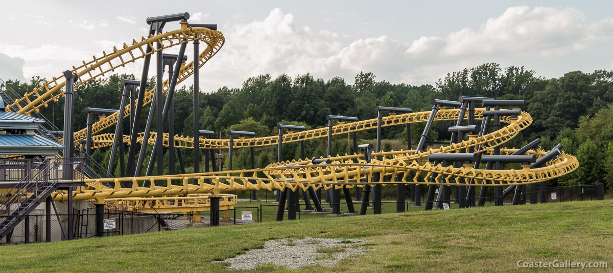 Final helix on a flying roller coaster