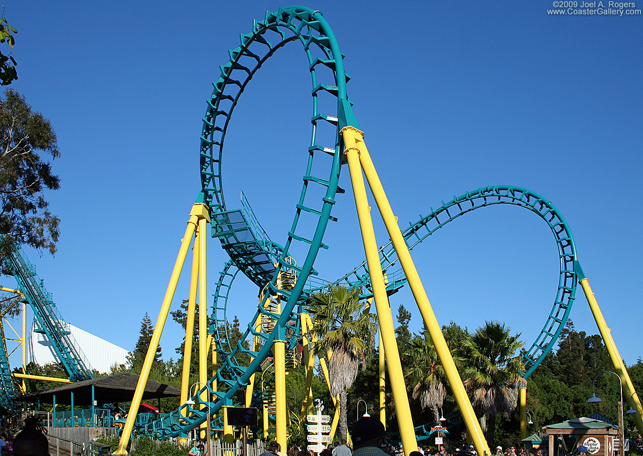 A roller coaster in California