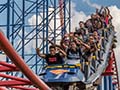 Scared people on a roller coaster