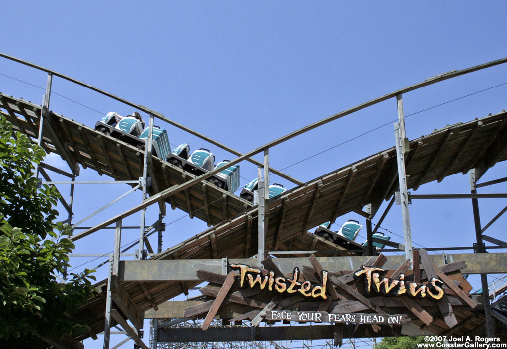 Twisted Twins dueling wooden roller coaster