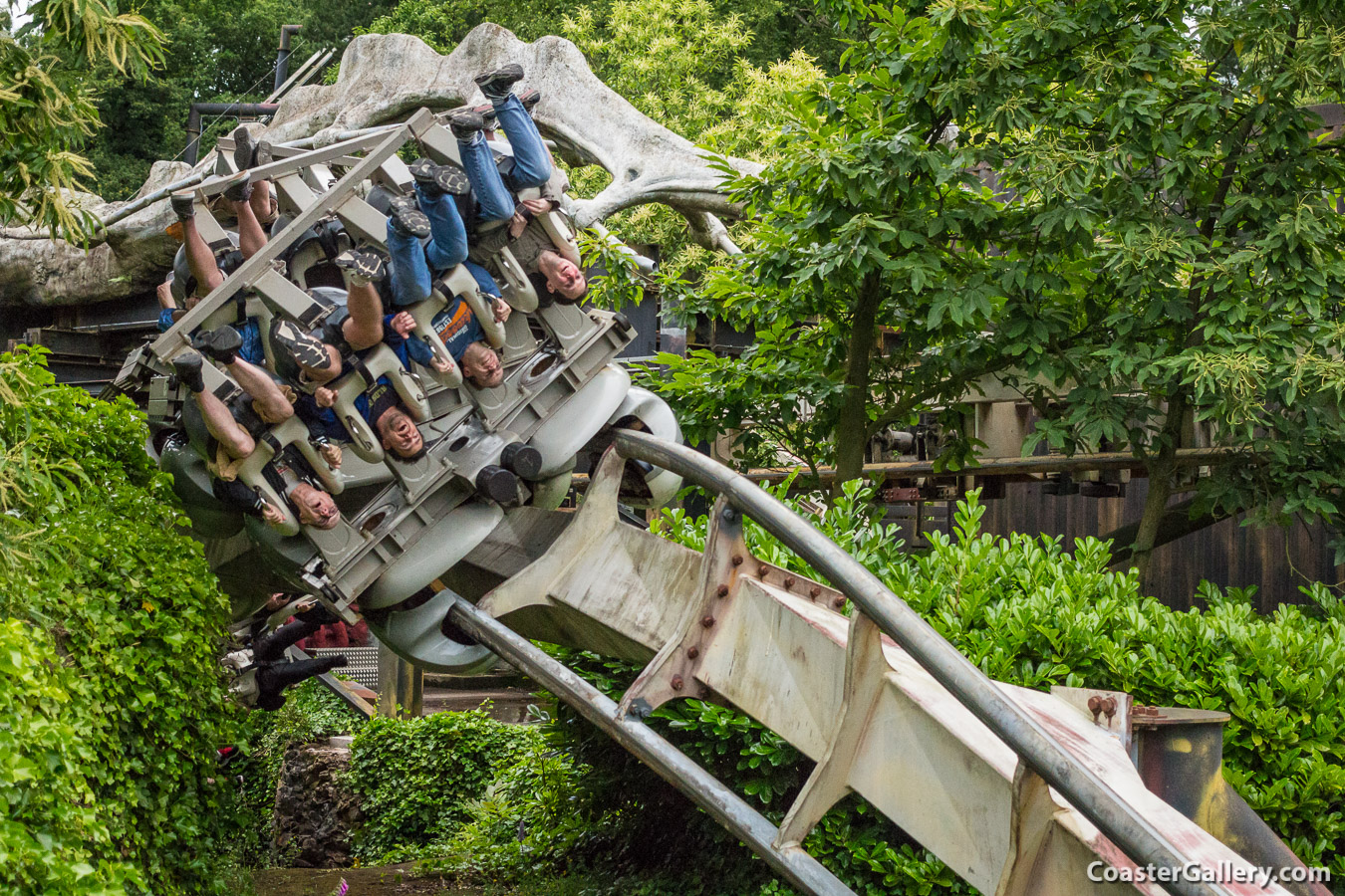 Pictures of the Nemesis inverted roller coaster at Alton Towers
