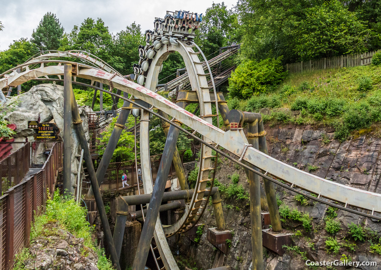 Pictures of the loops on Nemesis at Alton Towers