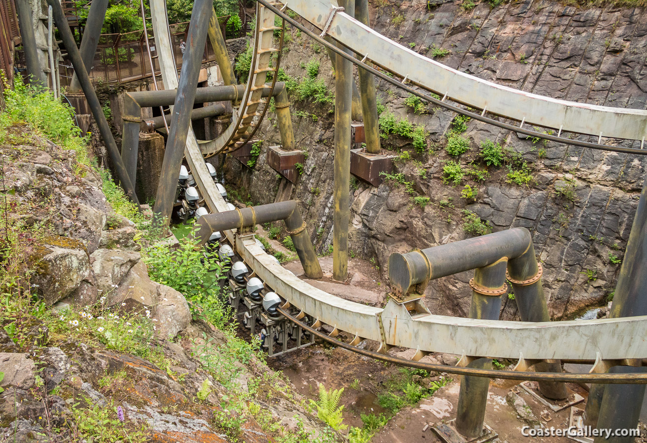 Pictures of the loops on Nemesis at Alton Towers