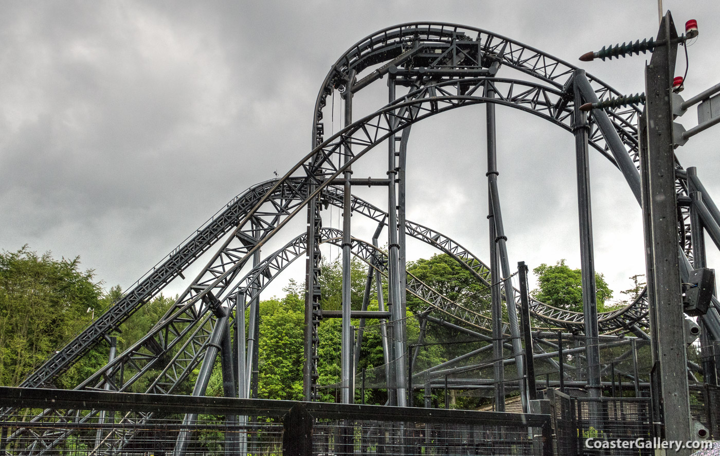 Lift hills on the Smiler roller coaster at Alton Towers