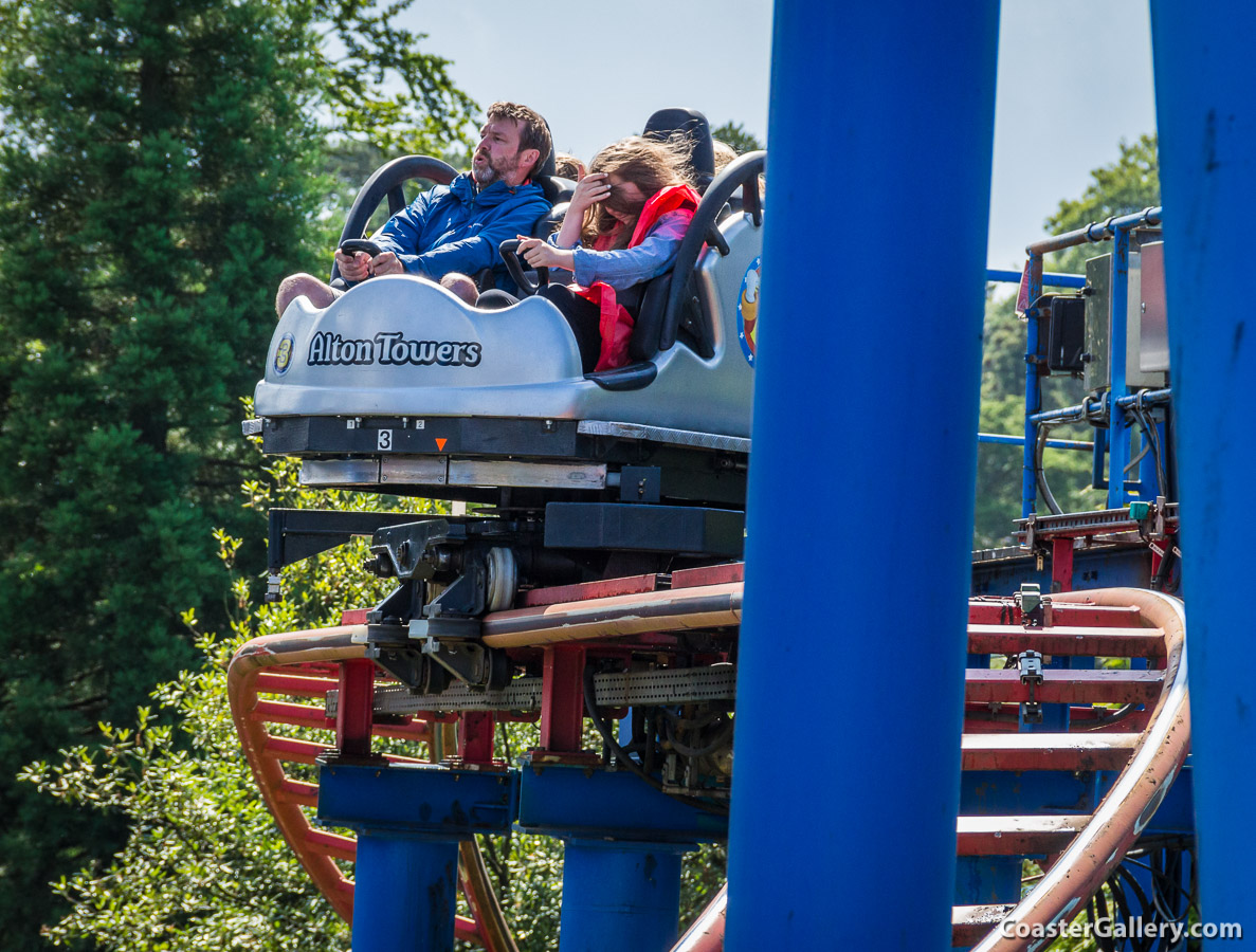 Air braes on the Sonic Spinball roller coaster at Alton Towers