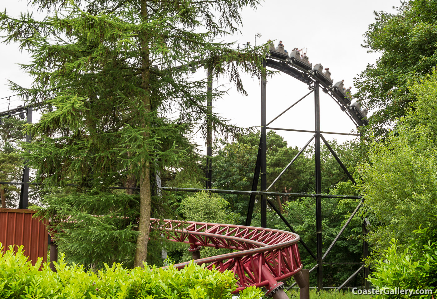 Lift hills on the scarry Thirteen roller coaster at Alton Towers