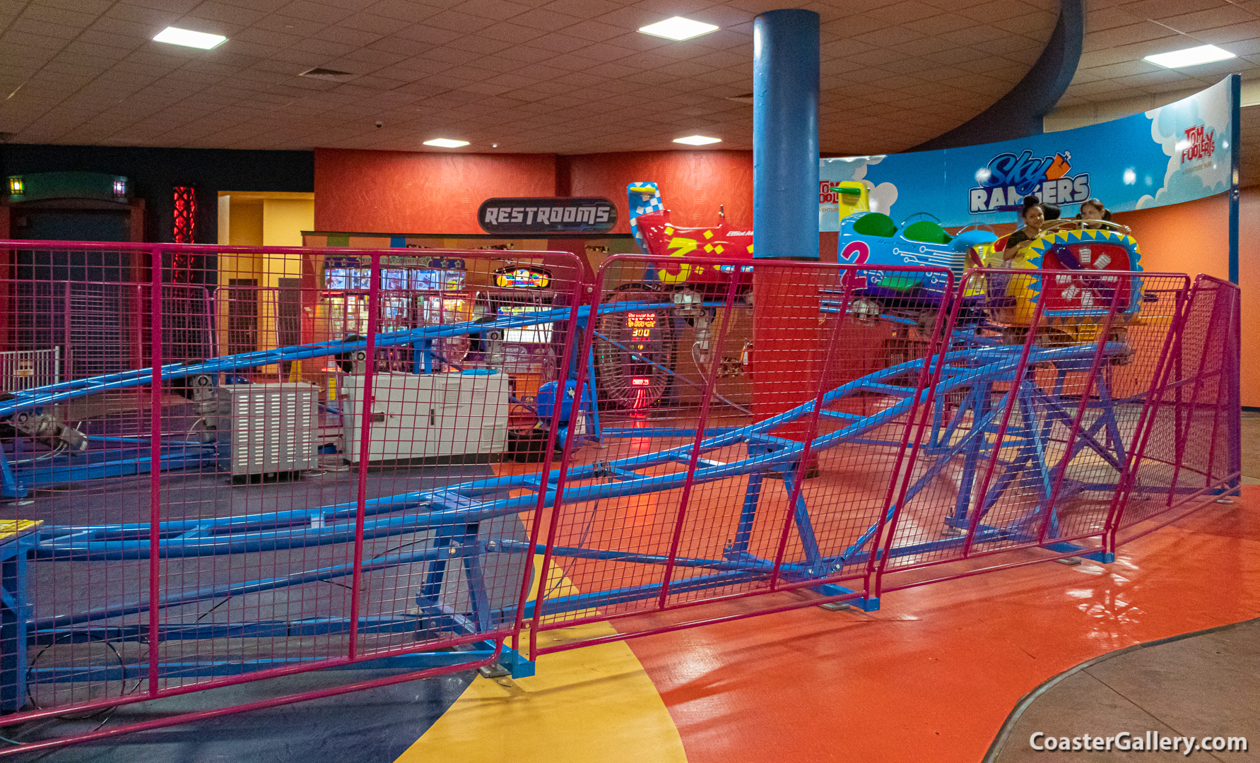 Sky Rangers kiddie roller coaster at Tom Foolerys Adventure Park in the Wisconsin Dells