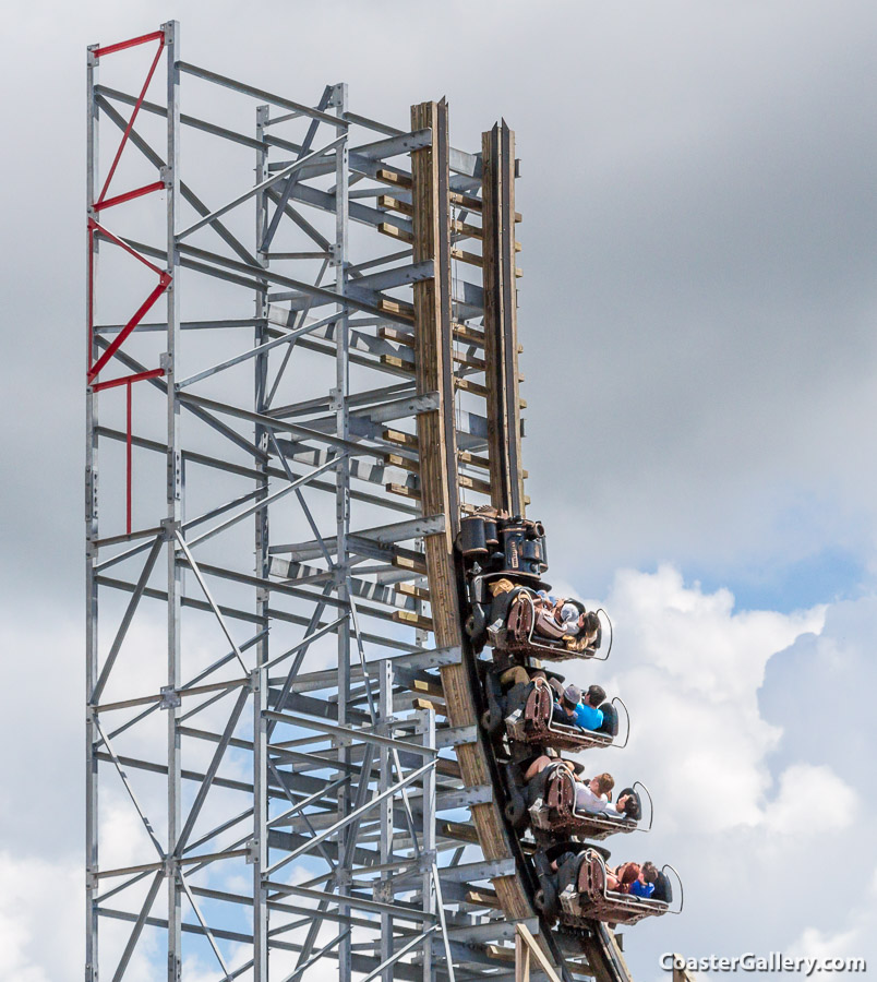 A picture of the letters ZDT on a record-setting roller coaster