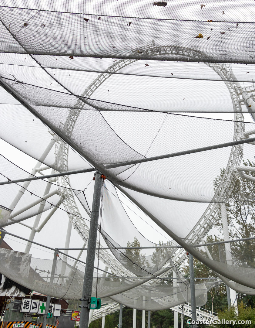 Nets surrounding a roller coaster